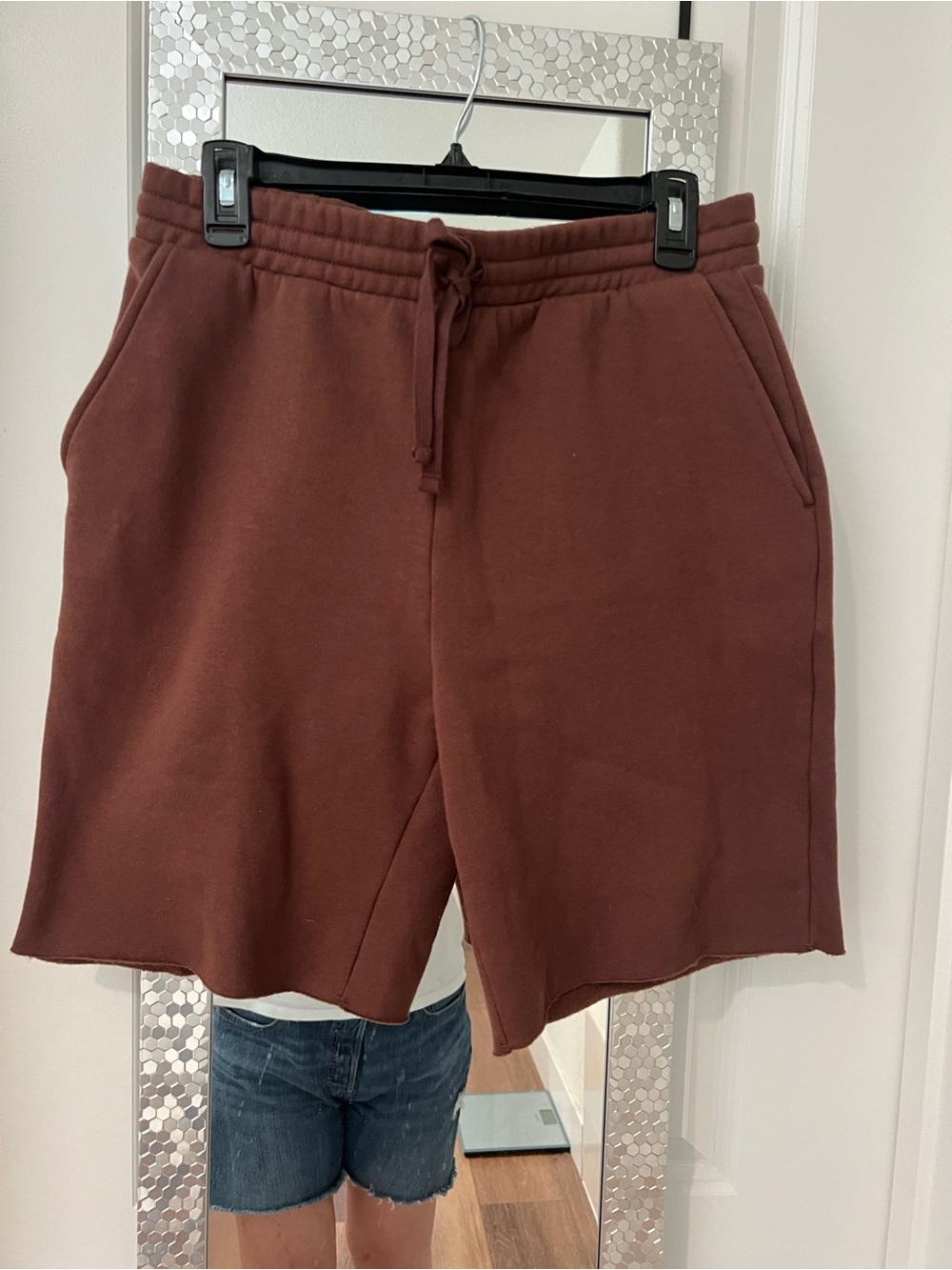 Women's Brown Drawstring Sweat Shorts